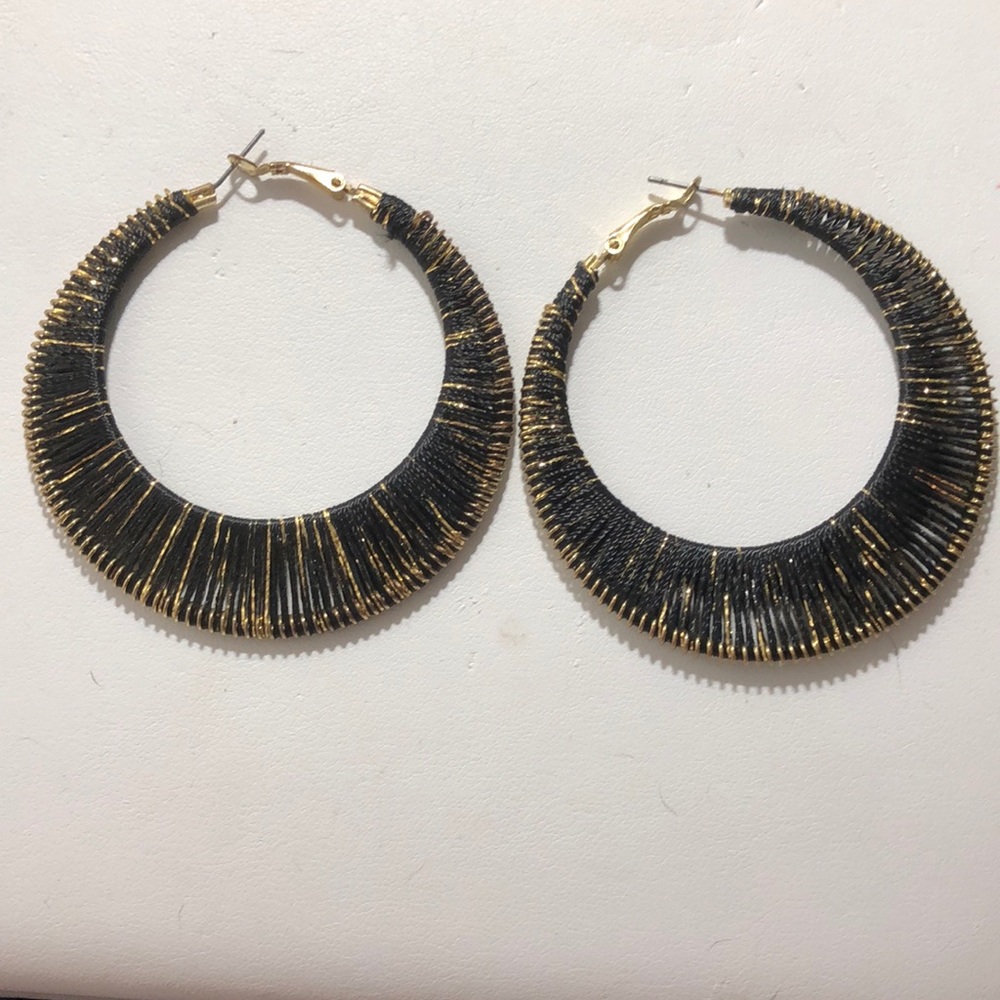 Black & gold hoop Earrings